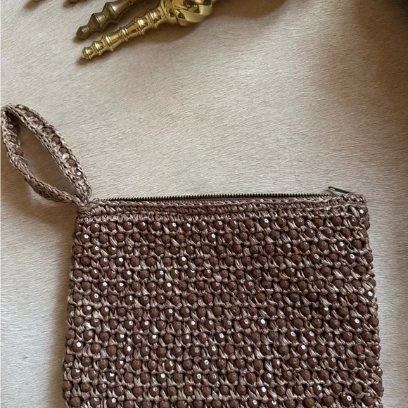 Magid Brown Beaded Woven Wristlet - Picture 2 of 7